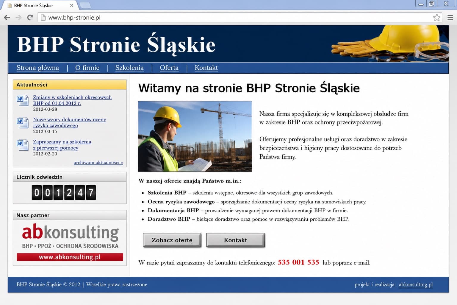 BHP Stronie Śląskie — rekonstrukce předchozího webu