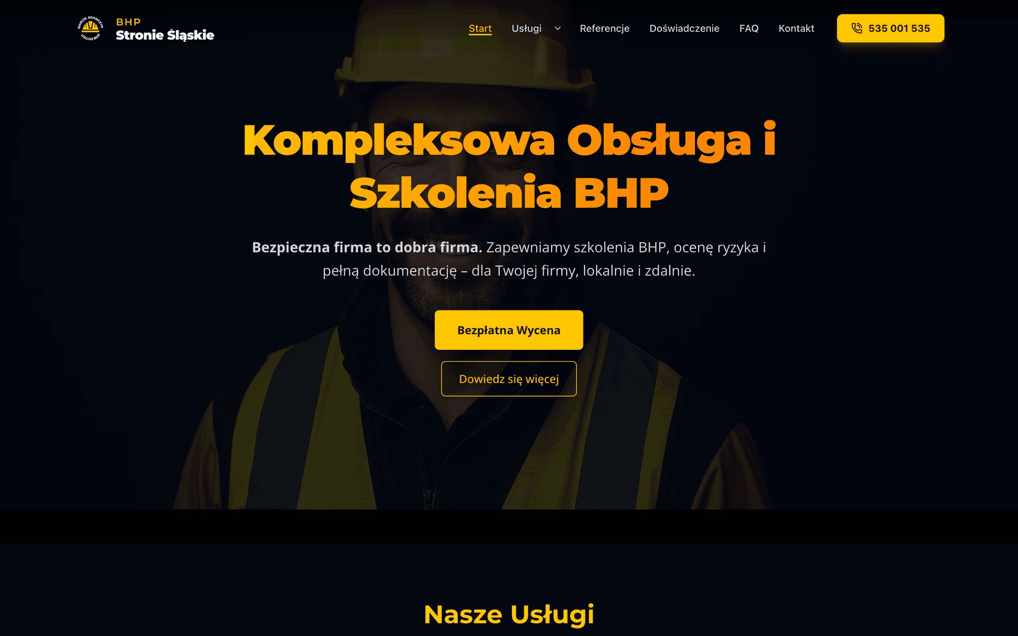 BHP Stronie Śląskie website — desktop preview
