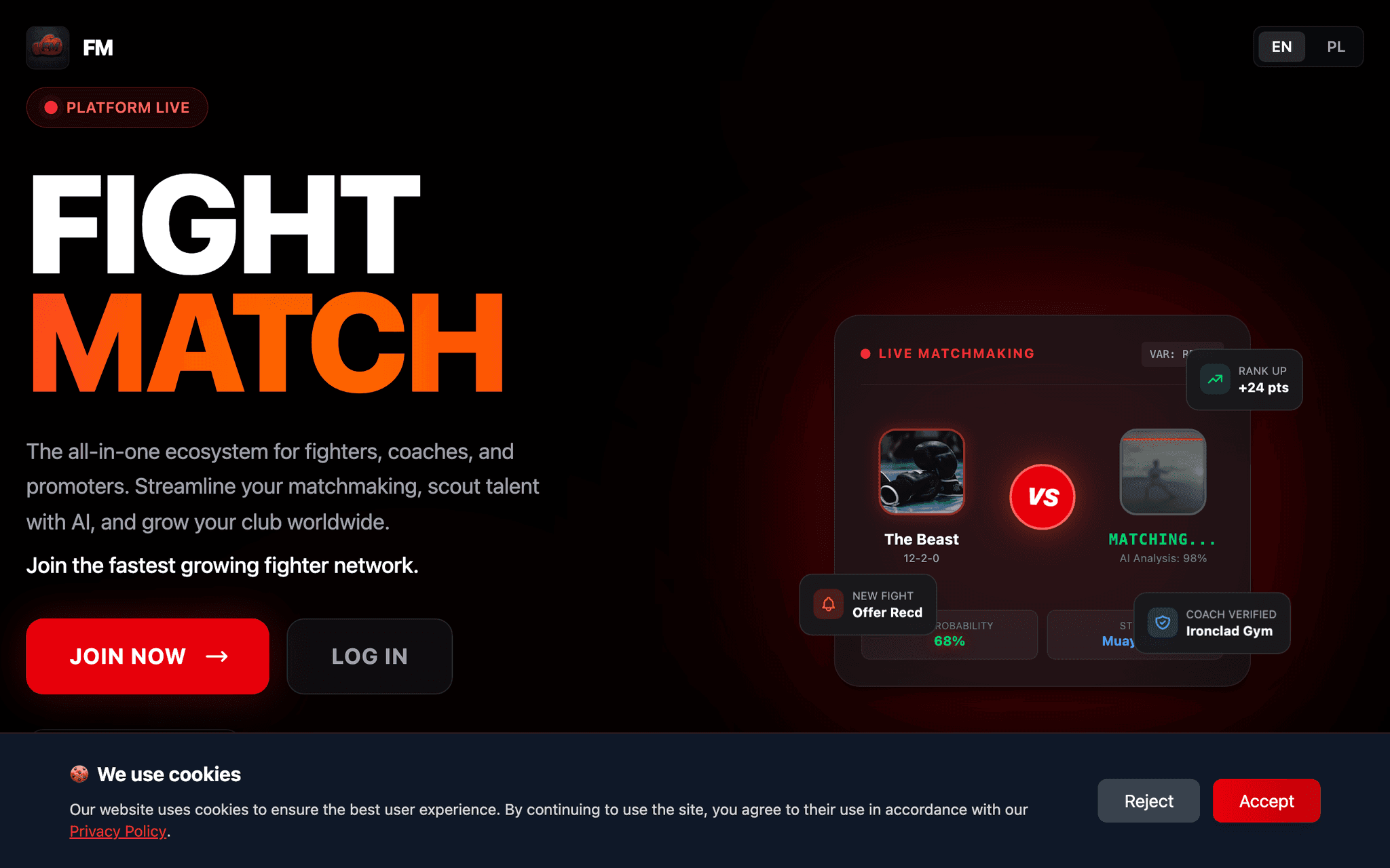 Fight-Match Mobile App