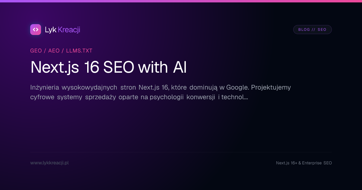 Next.js 16 SEO with AI: A Modern Strategy for Premium Sites