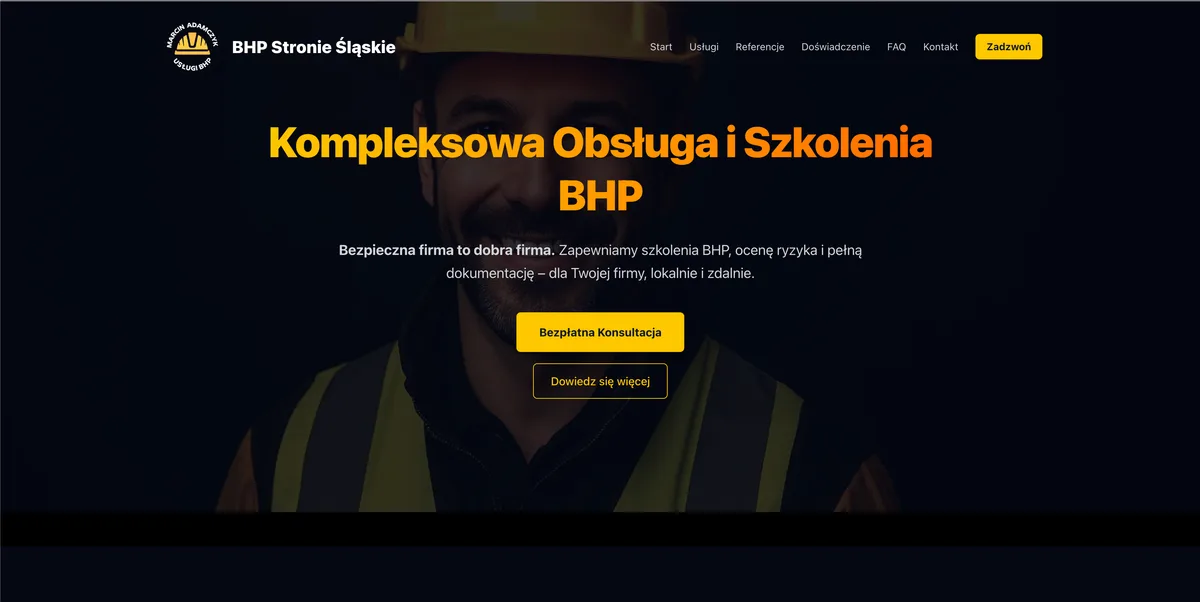 Projekt i wdrożenie strony firmowej Next.js — redukcja LCP do 0.6s i wzrost zapytań